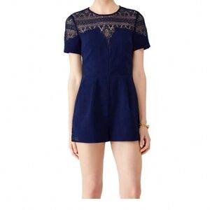 navy lace romper
